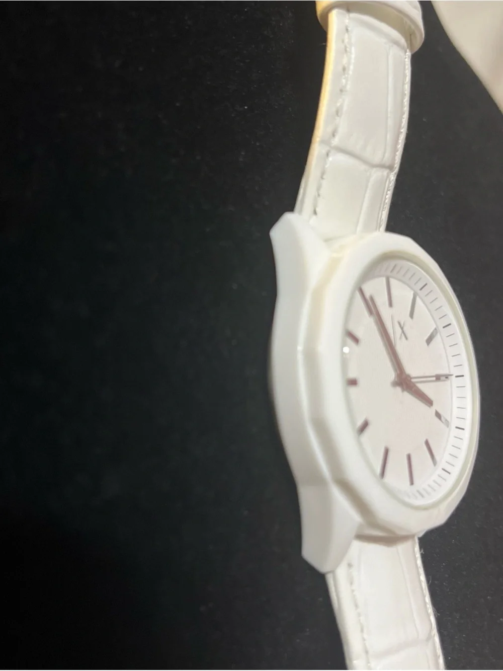 Emporio Armani White Analog Watch with Silver Markers